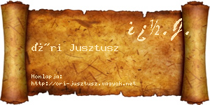 Őri Jusztusz névjegykártya